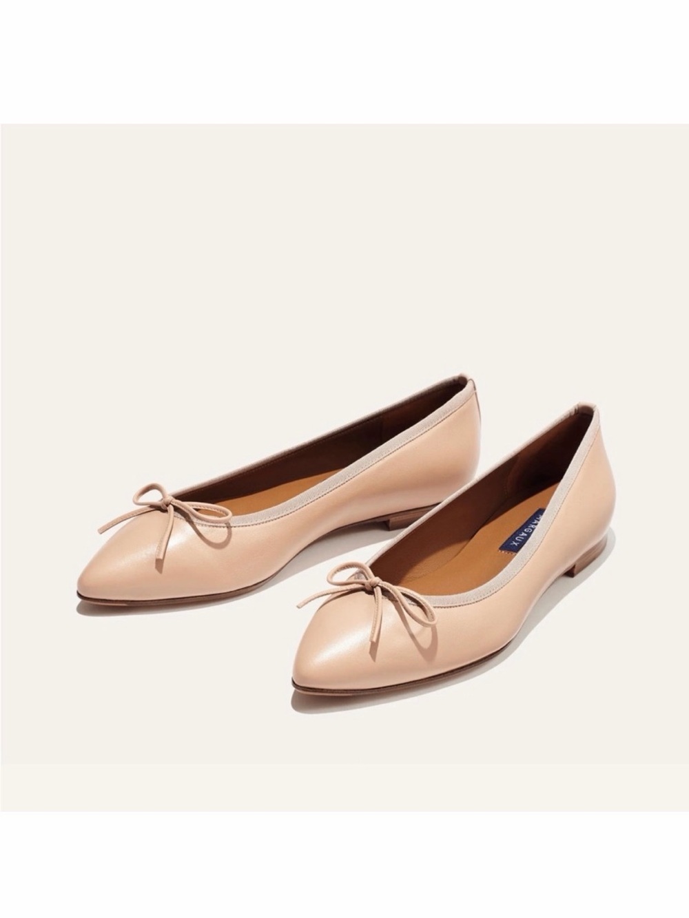 Margaux "The Pointe" Ballet Flats in Nude Blush Nappa Leather Size 41W
